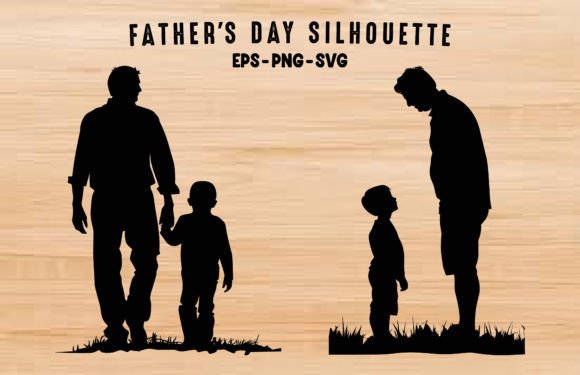 Download Dad and Son Black Silhouette SVG Vector - Black silhouette svg Collection