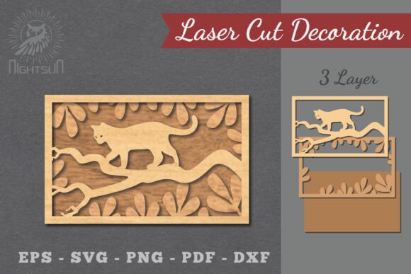 Download Cat in the Tree Laser Cut Home Decor SVG - Home decor svg Collection