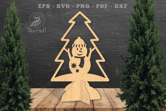 Download Snowman in Tree Laser Cut Home Decor SVG - Home decor svg Collection