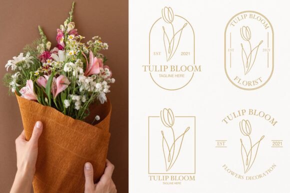 Download Elegant Minimalist Tulip Floral Logo - Logo Collection